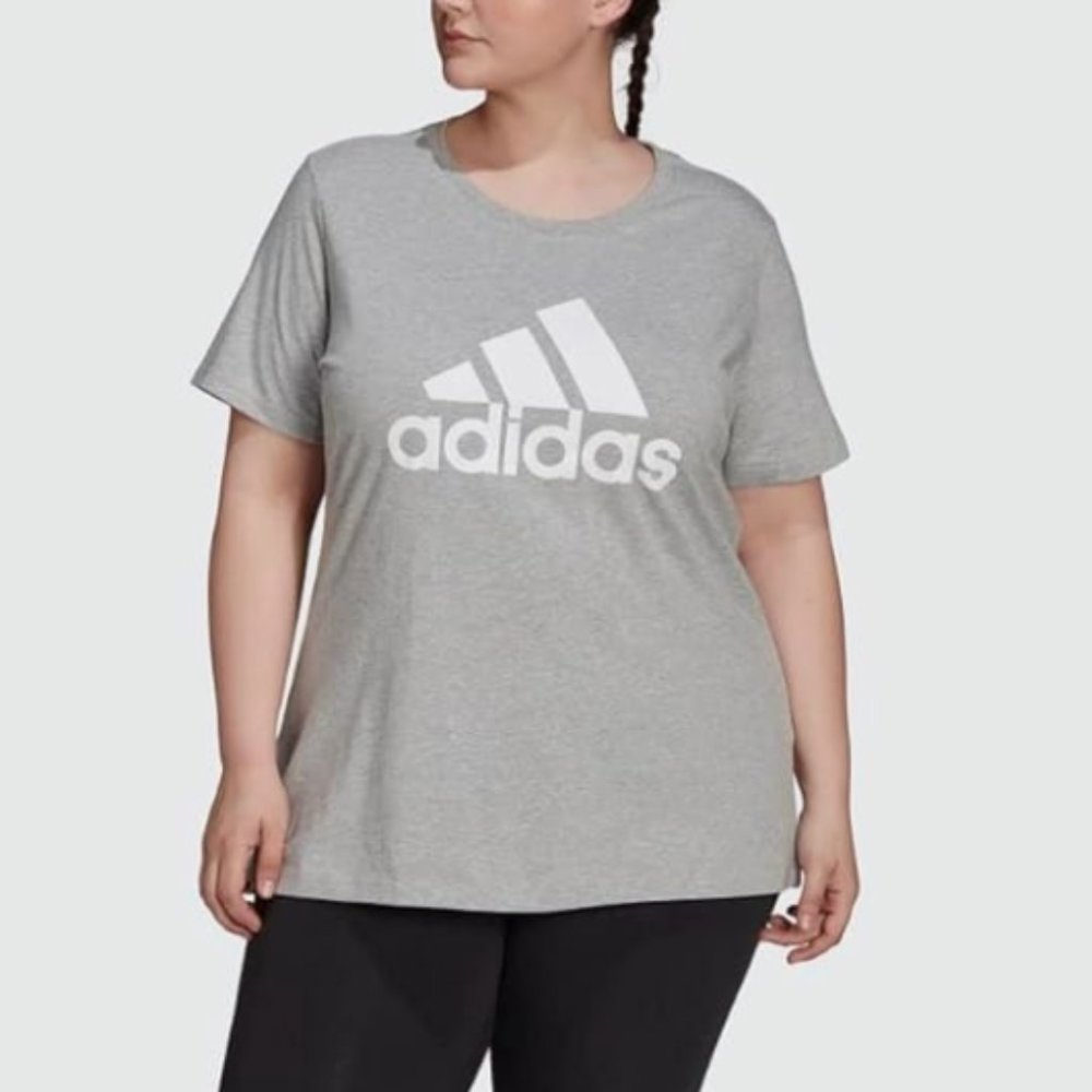 Adidas Women’s Essentials Logo Tee – Classic Grey Athletic Top (XL, NWT)